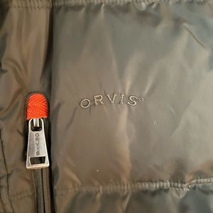ORVIS - Men's Green Orange Down Filled Puffer Fishing Casual Vest - Size Large